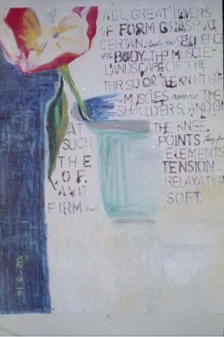 Breakthrough, 2002, Oil pastel and Ink on Paper, “18”x22” SOLD, Art by Caroline Z. Marcos