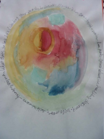 Untitled, 2005, Watercolor on Paper, 9"x12", Art by Caroline Z. Marcos