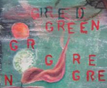 GreenREd, 300, Acrylic paint, 11"x24”, Art by Caroline Z. Marcos