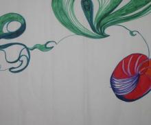 Untitled, 2004, Marker on Paper, 18”x 34”, Art by Caroline Z. Marcos