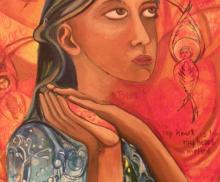 Psalm 22:14-19, 2009, 15 1/2 x19 1/2, SOLD, Art by Caroline Z. Marcos