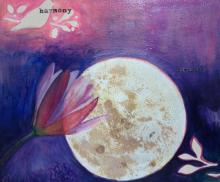 Harmony/divinity, Mixed Media: Acrylic Paint, Mica, and Ink on canvas, 16"x20",  Art by Caroline Z. Marcos