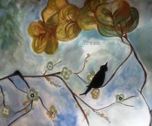 Dream, 18"x24", Mixed Media; Watercolor, Guoache, Mica, Casein and Rub on transfers on Cold Press Watercolor Paper. SOLD, Art by Caroline Z. Marcos