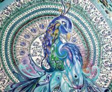 Majesty, 48"x48", Mixed Media; acrylic,fabric, paper collage on canvas