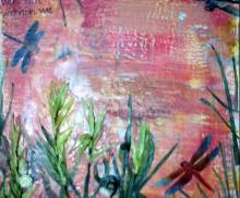 Muse, 18"x18", Mixed Media: Encaustic, Paper, inlays on panel, 2011, Art by Caroline Z. Marcos