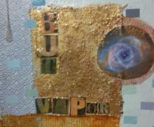 Like A Shadow, 2011, 16"x20" Mixed Media: Paper, Acrylic Gel Medium, Mica on Canvas, Art by Caroline Z. Marcos